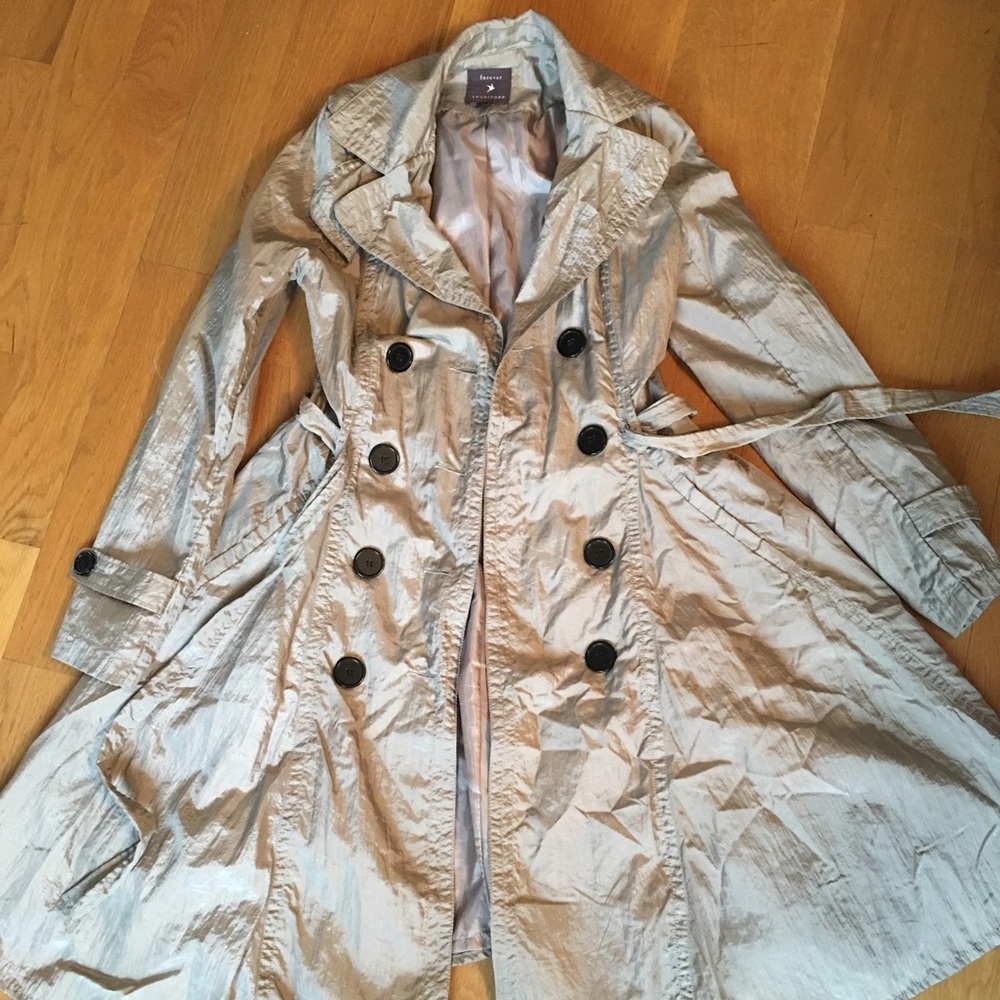 Taupe Shimmer Raincoat